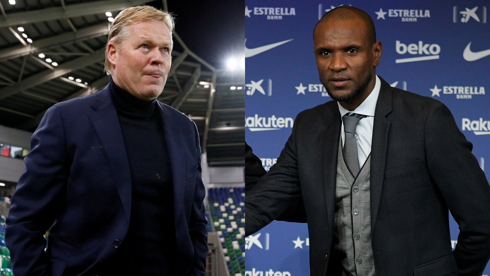 Fotocomposición de Koeman (izqda) y Abidal