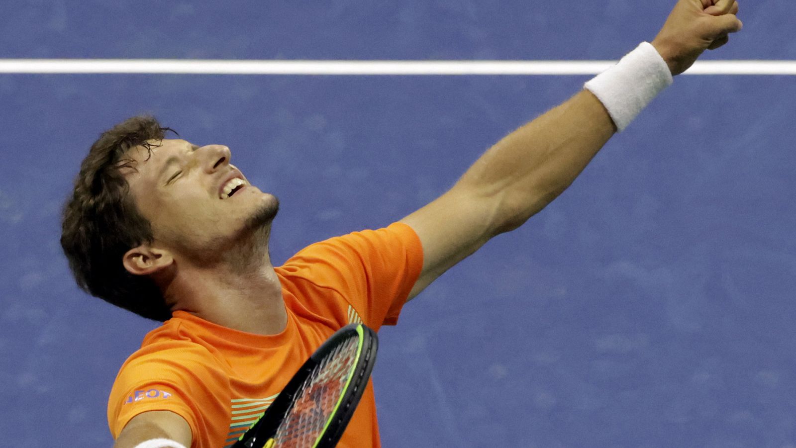 El tenista español Pablo Carreño celebra su pase a semifinales del US Open.