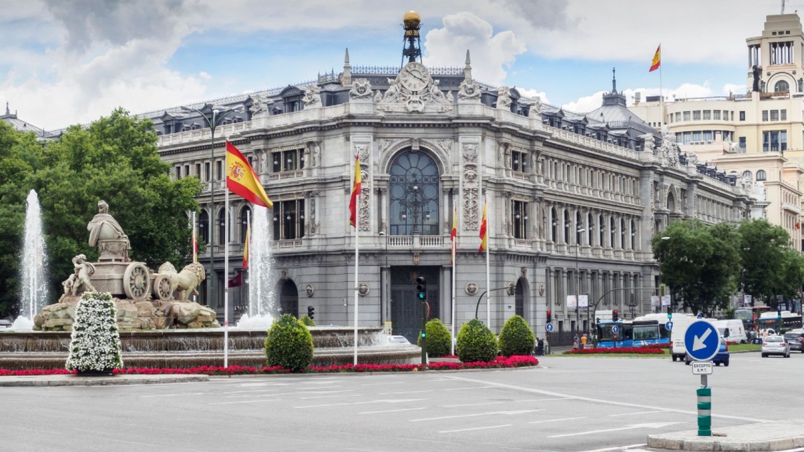 La fachada del Banco de España, en la plaza de CIbeles de Madrid