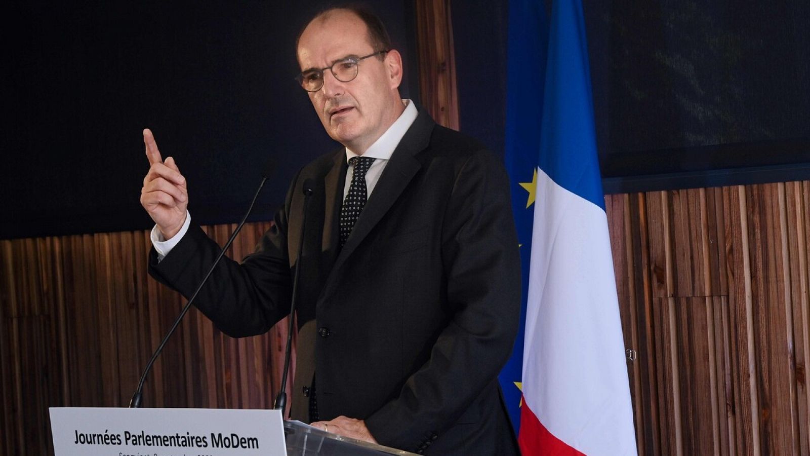 El primer ministro francés, Jean Castex, durante una rueda de prensa