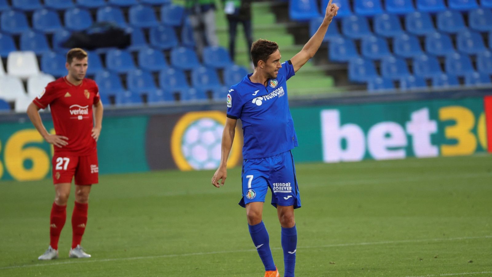 Jaime Mata celebra el gol de la victoria del Getafe.