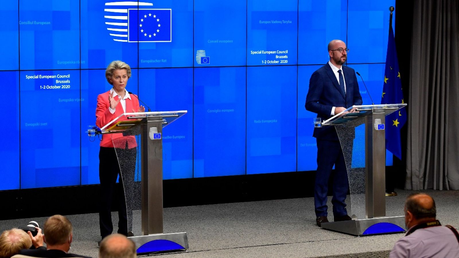 El presidente del Consejo Europeo, Charles Michel, y la presidenta de la Comisión Europea, Ursula von der Leyen
