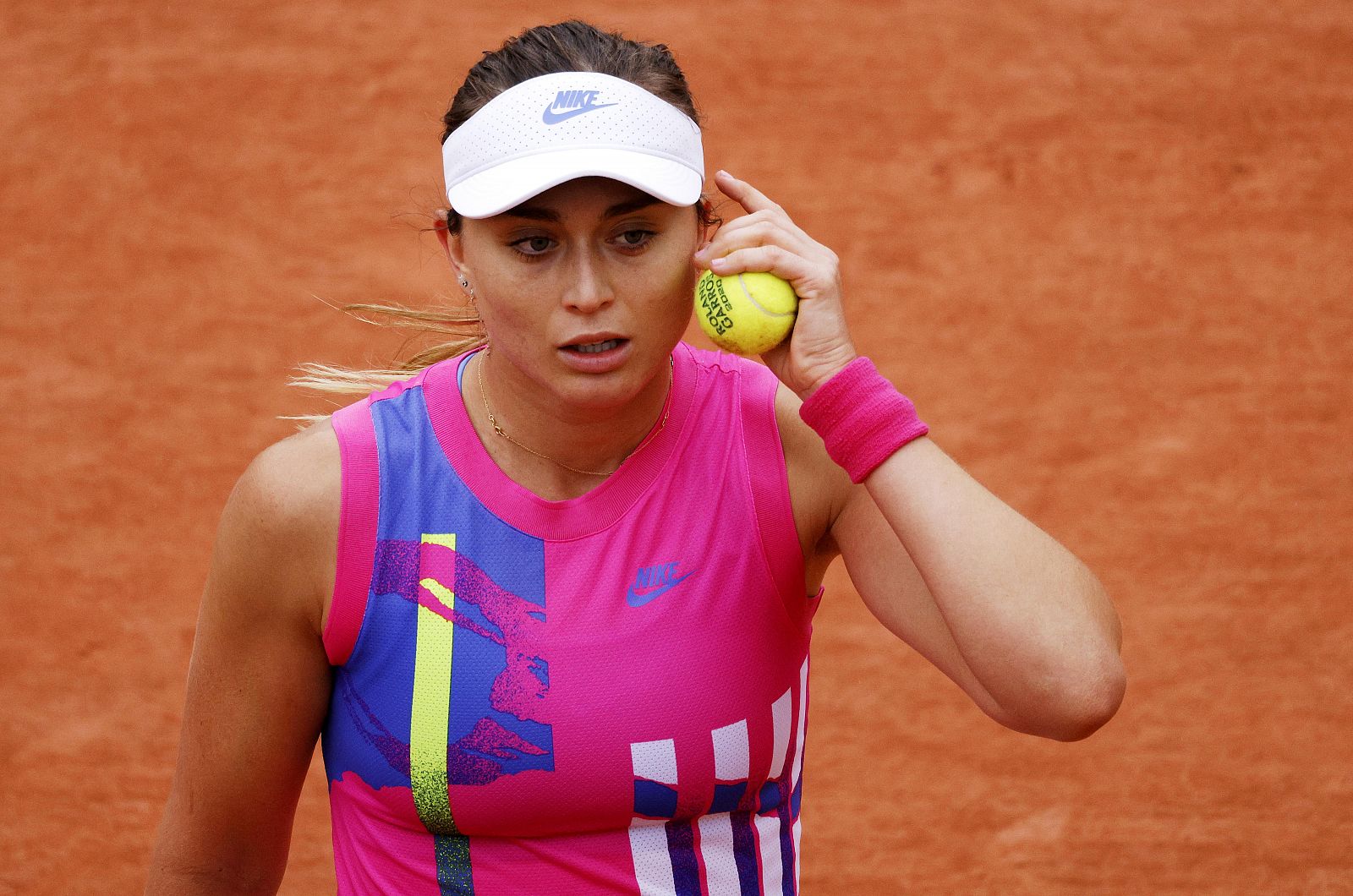 Imagen de la española Paula badosa durante su duelo de octavos en Roland Garros.