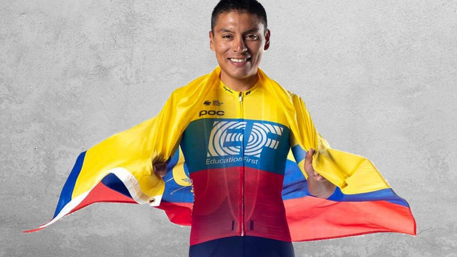 Imagen del ciclista ecuatoriano del Education First Jonathan Caicedo.