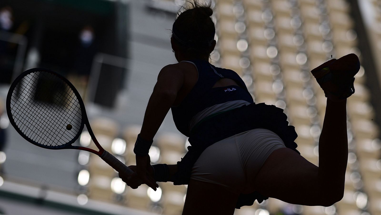 Imagen de un partido femenino de Roland Garros.