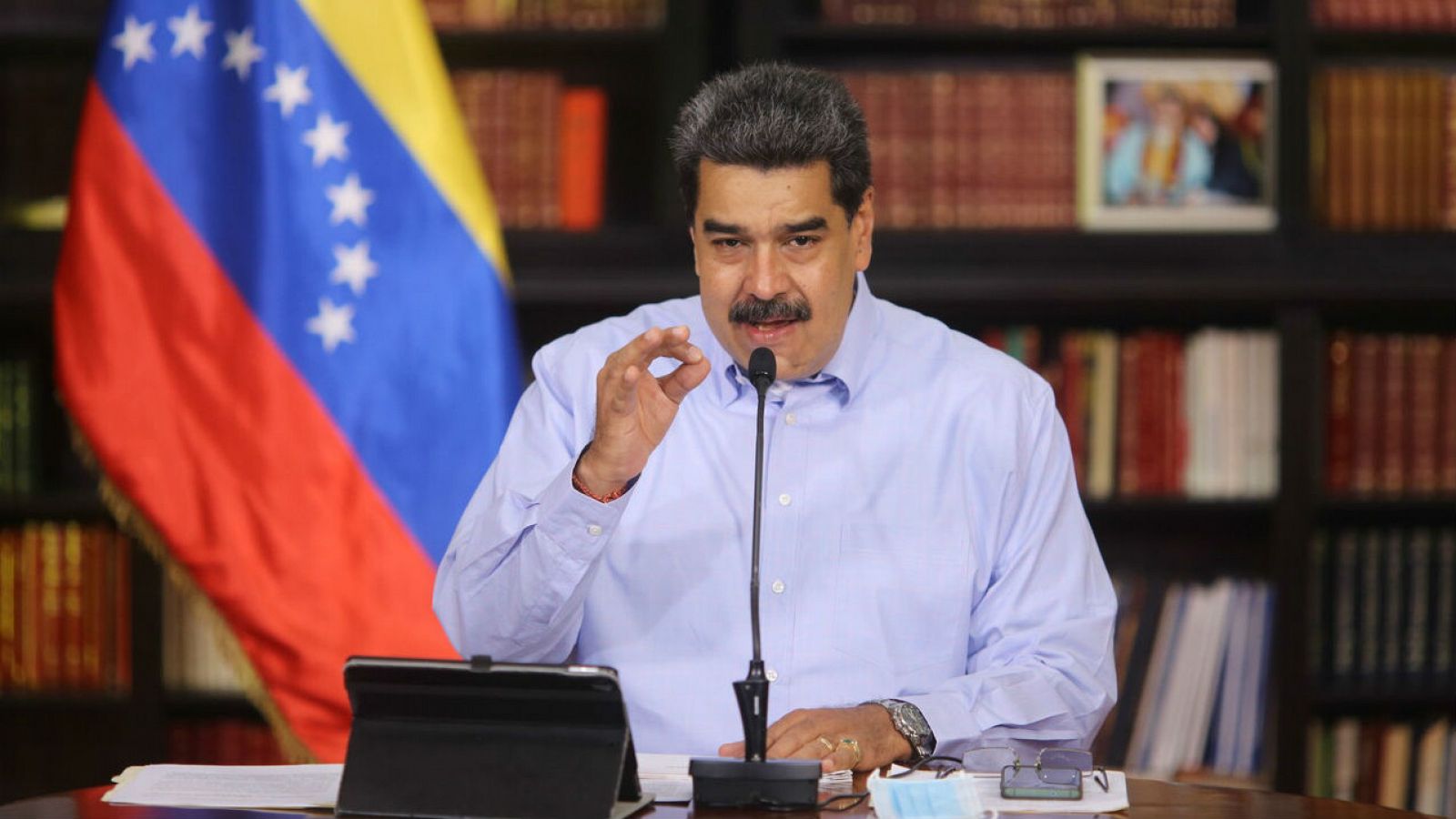 Nicolás Maduro durante una prensa en Caracas, Venezuela, el 4 de octubre de 2020.