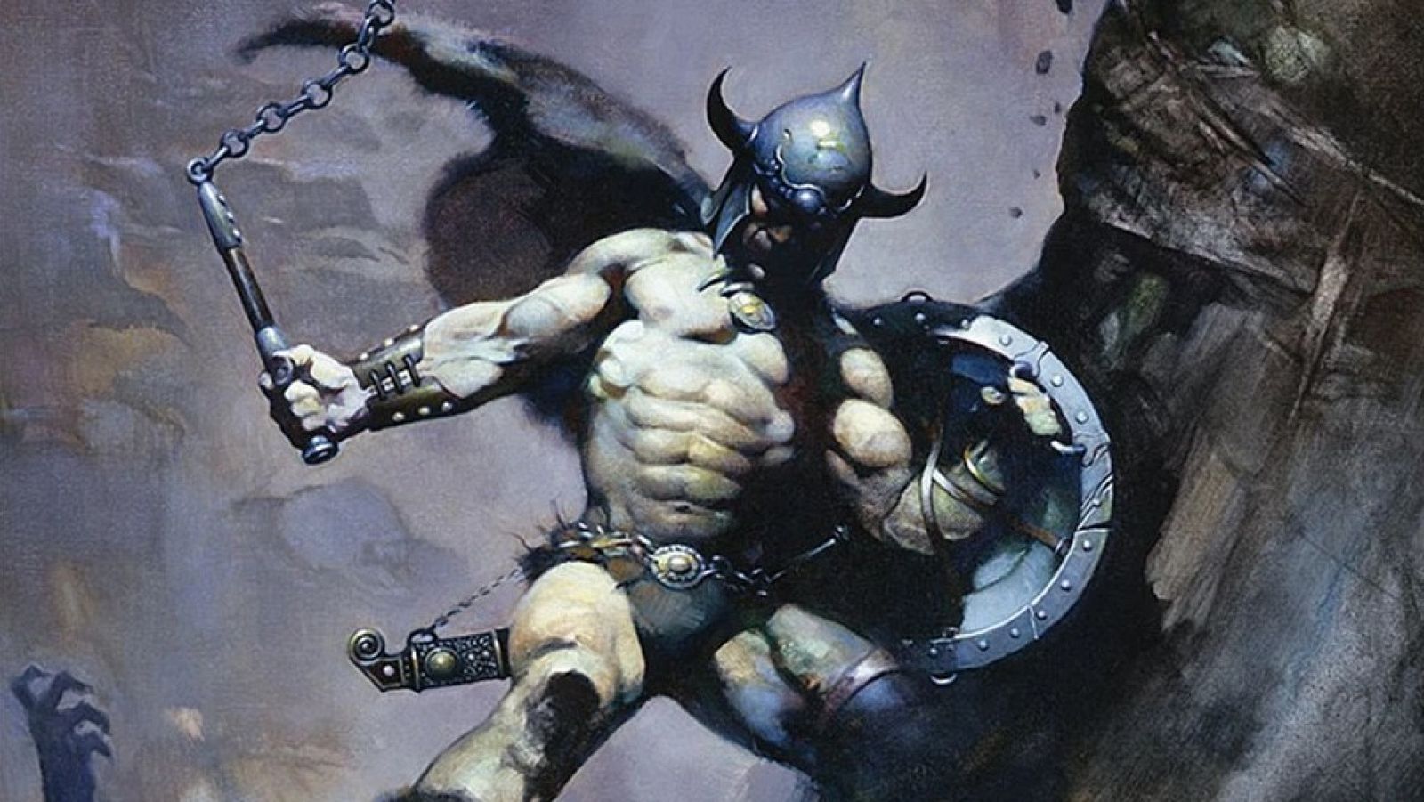 Detalle de una ilustración de Frank Frazetta