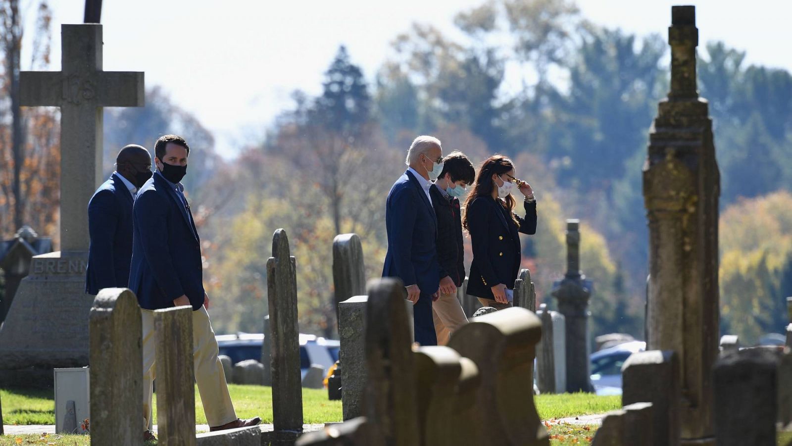El presidente electo de EE.UU., Joe Biden, acude a misa este domingo a la St. Joseph on the Brandywine, en Wilmington, junto a su familia y escoltado por el servicio secreto