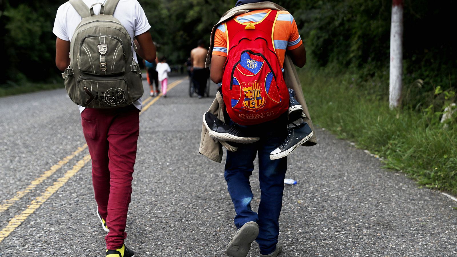 Caravana de migrantes hondureños rumbo a Estados Unidos.