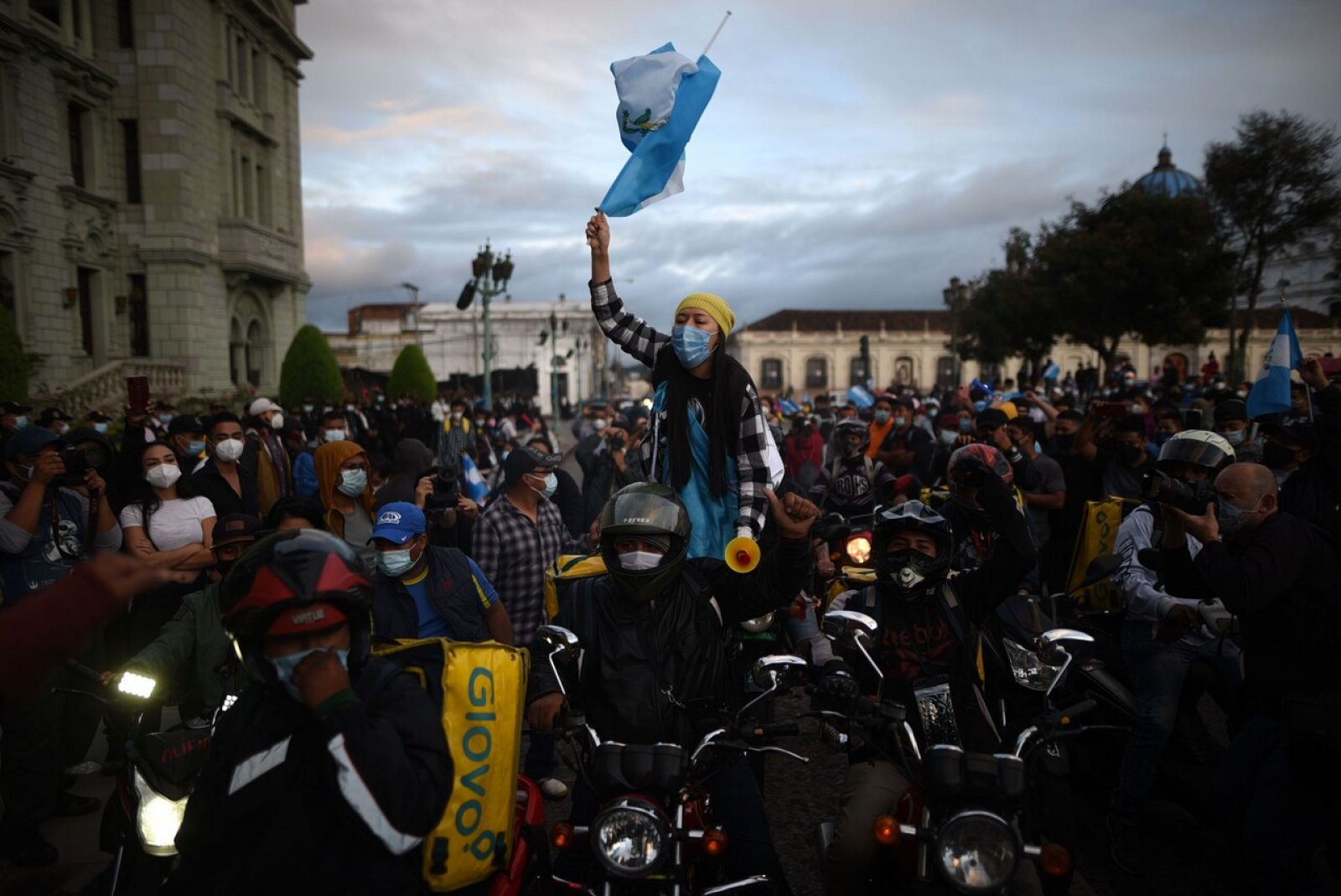 Manifestantes en Ciudad de Guatemala