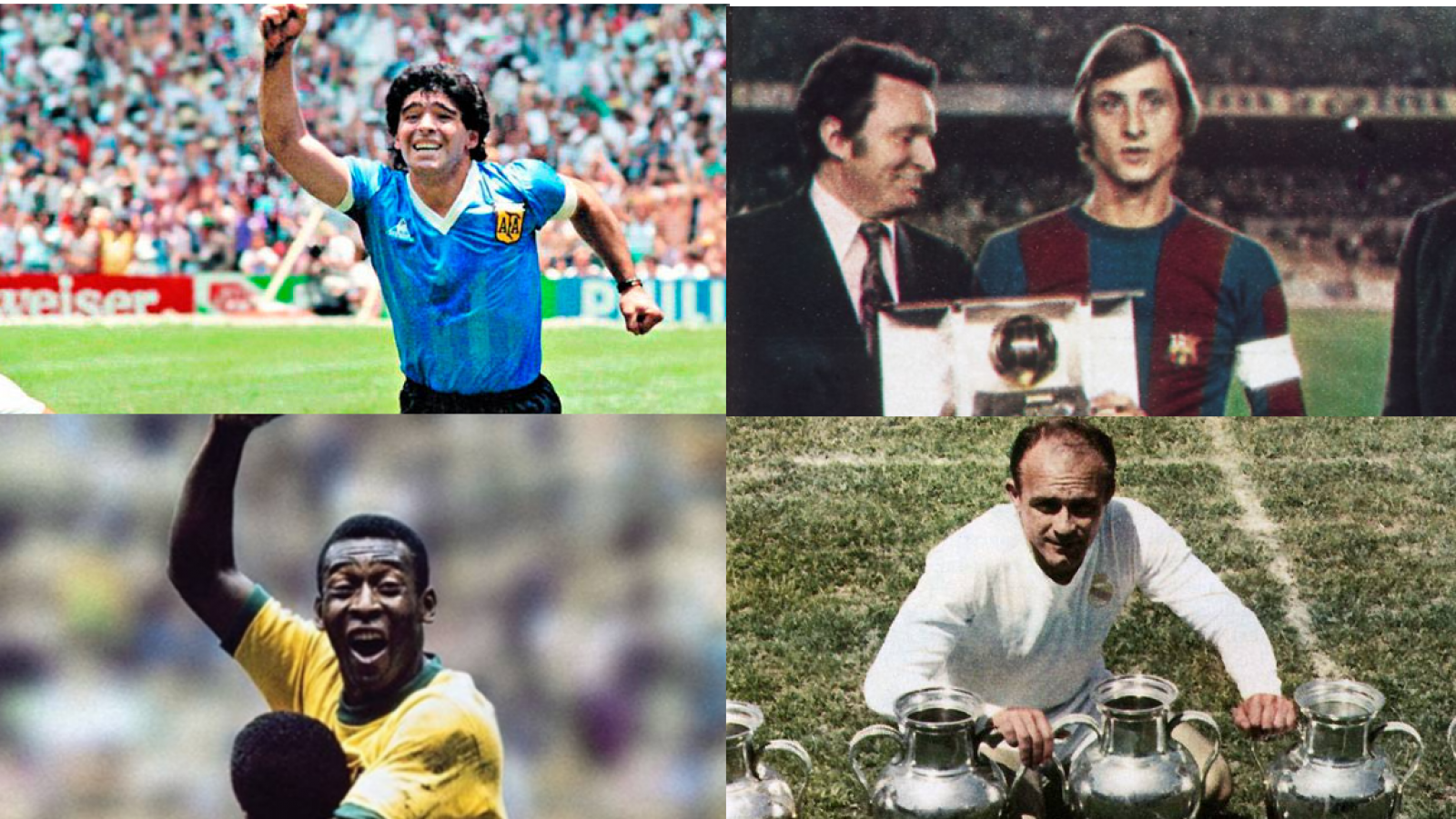 ¿Quién es el mejor futbolista de la historia? Maradona, Cruyff, Pelé o Di Stéfano