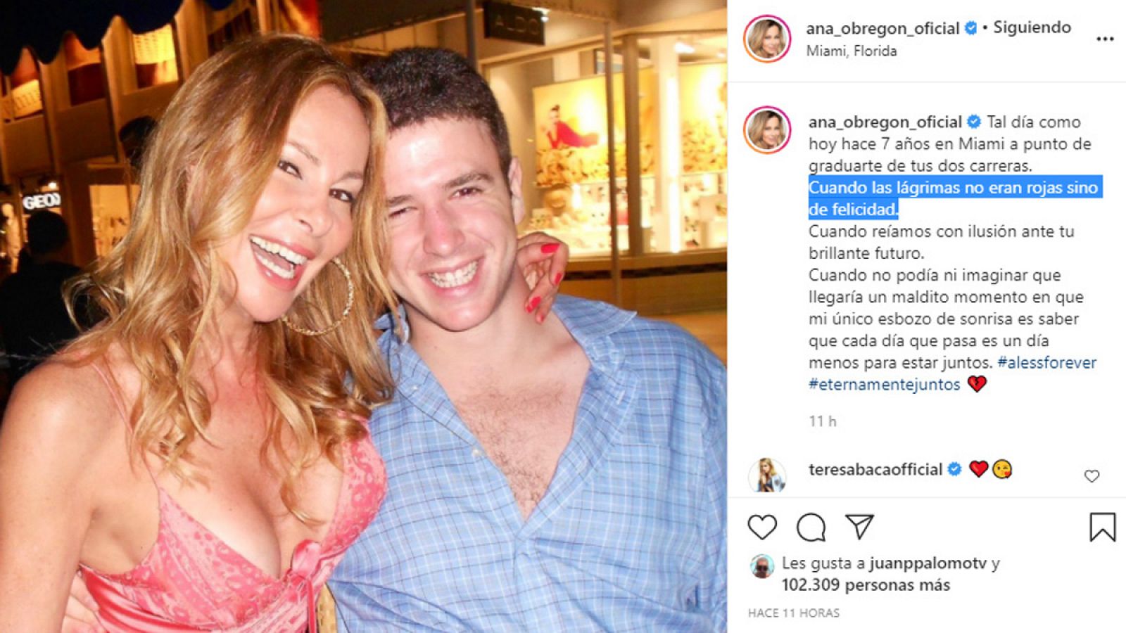 Ana Obregón con su hijo en una imagen de 2013.