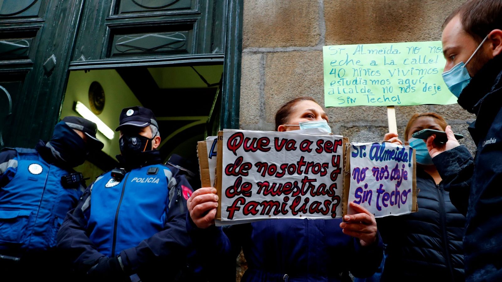 Protesta por un desahucio en Madrid