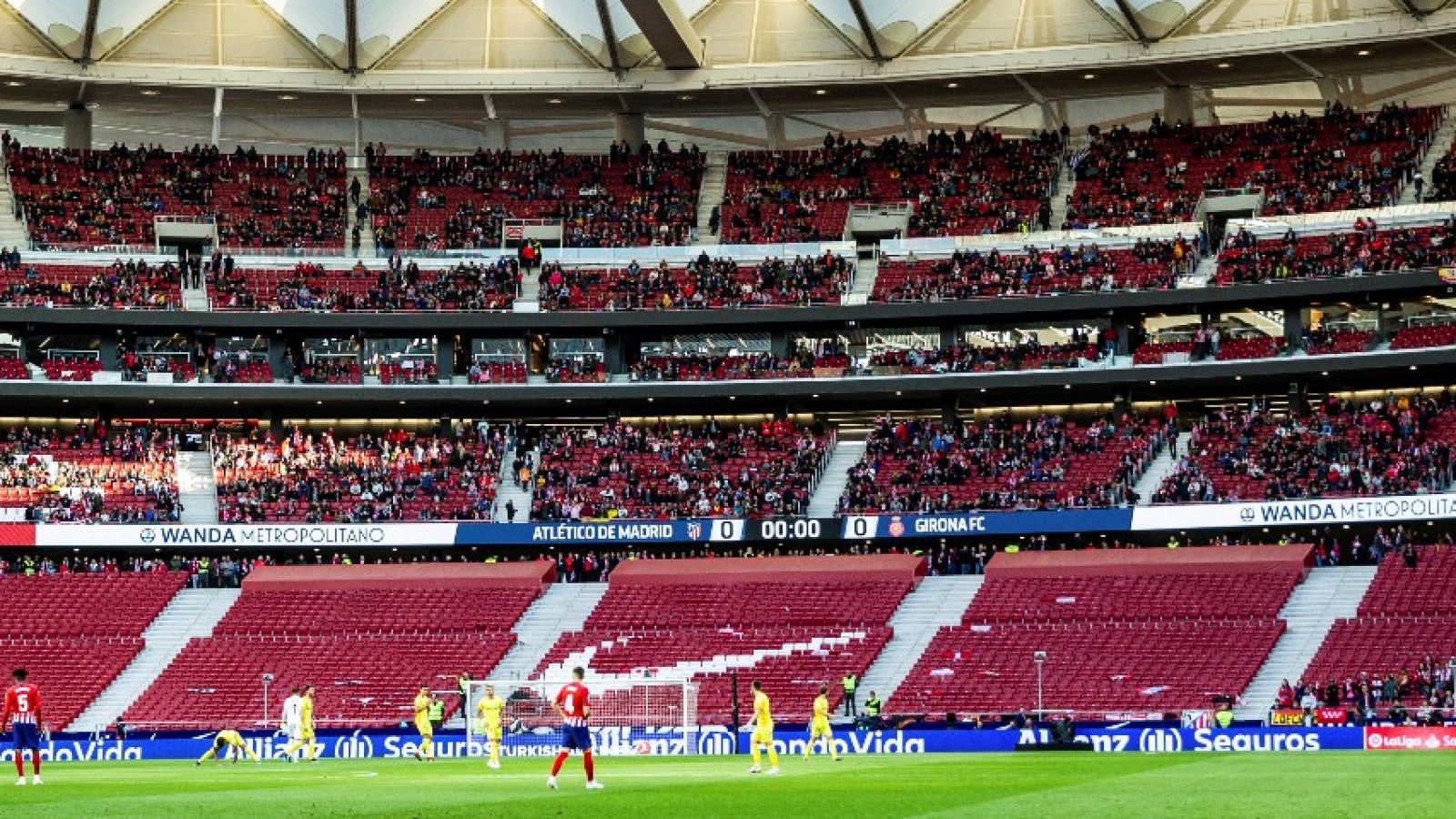 Vista de la grada del fondo sur del Wanda Metropolitano vacía.