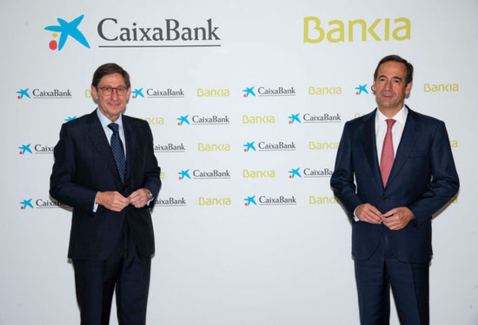 Imatges del president de CaixaBank, José Ignacio Goirigolzarri, i del conseller delegat, Gonzalo Gortázar