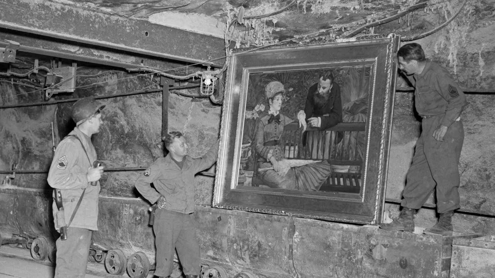 Cuadro de Manet descubierto por las tropas de EE.UU. en las minas alemanas de Merkers (1945)