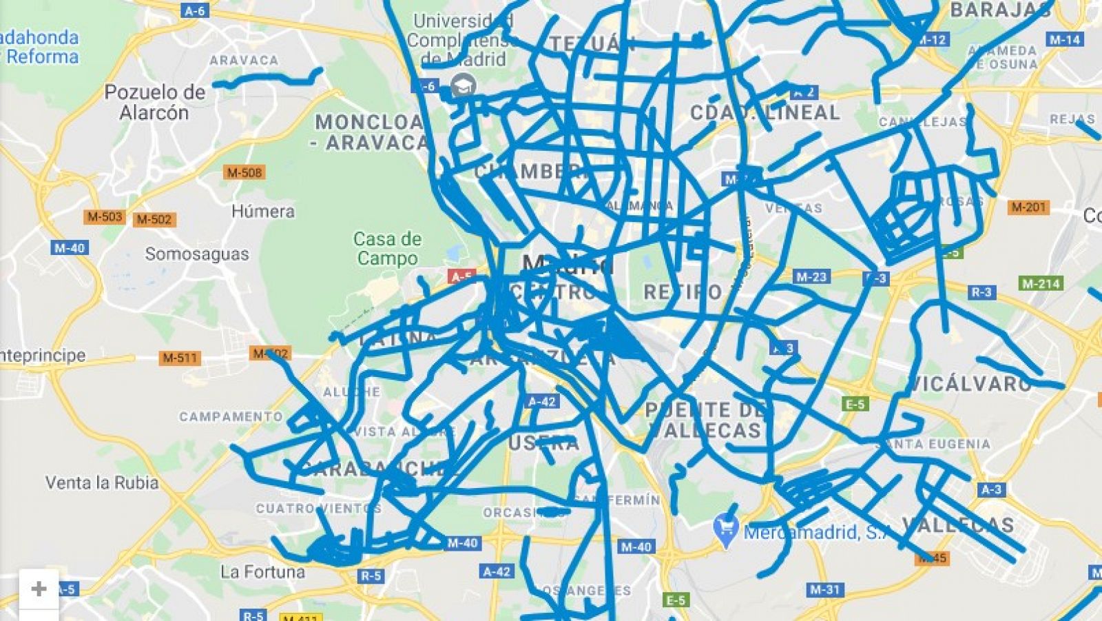 Mapa: consulta las calles de Madrid que están limpias de nieve o aún siguen cortadas