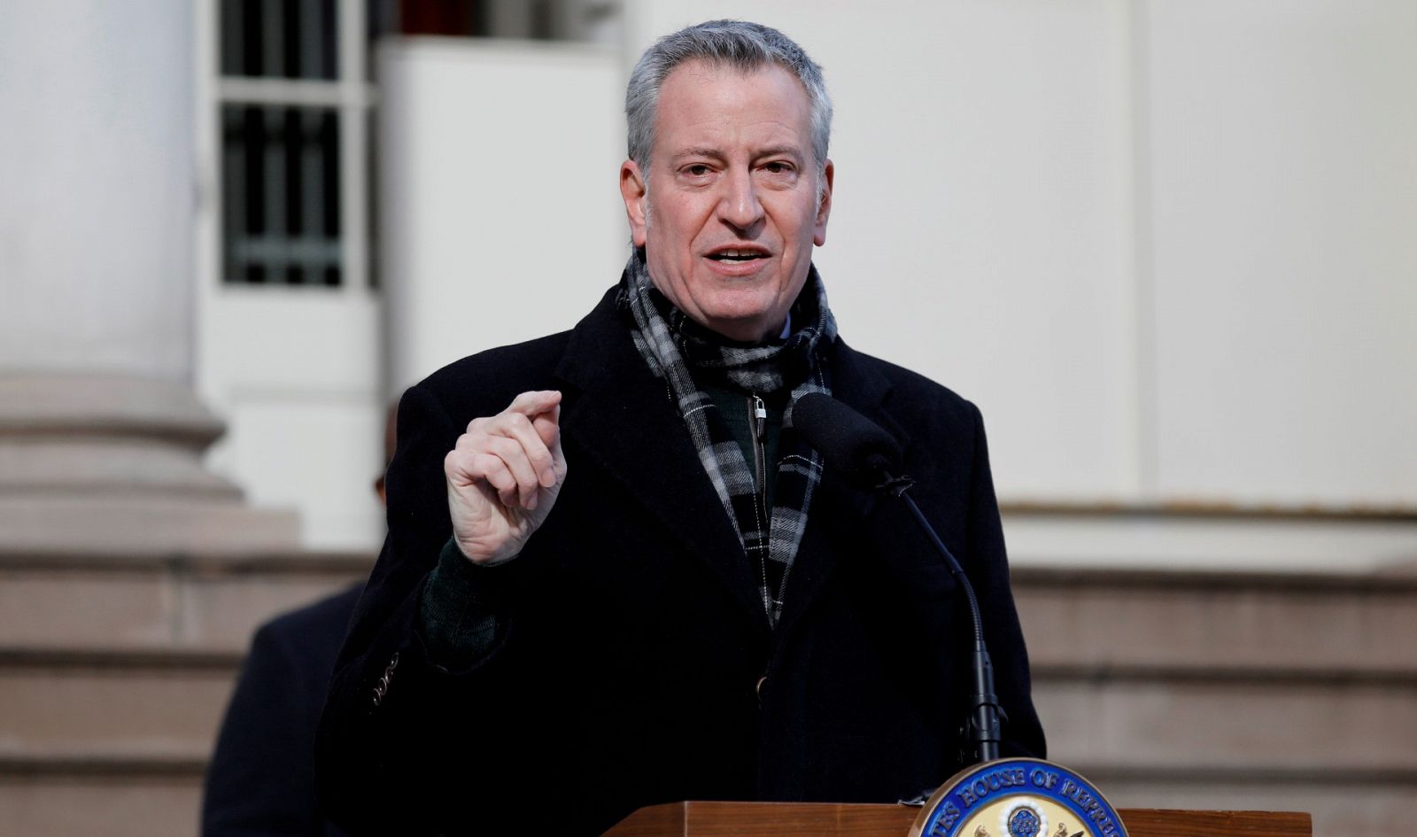 El alcalde de Nueva York, Bill de Blasio, durante una rueda de prensa