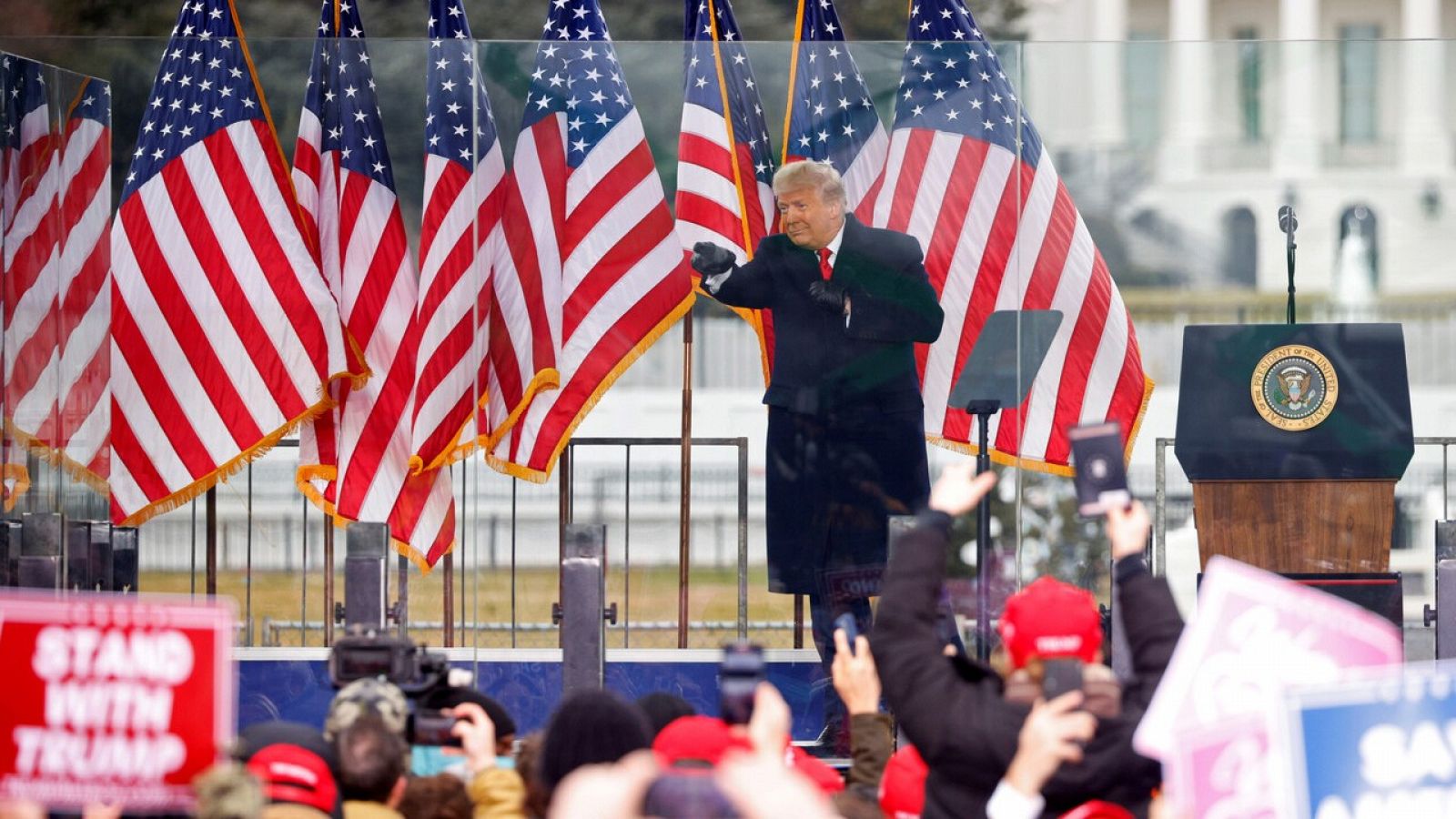 Trump, durante el discurso previo al asalto al Capitolio