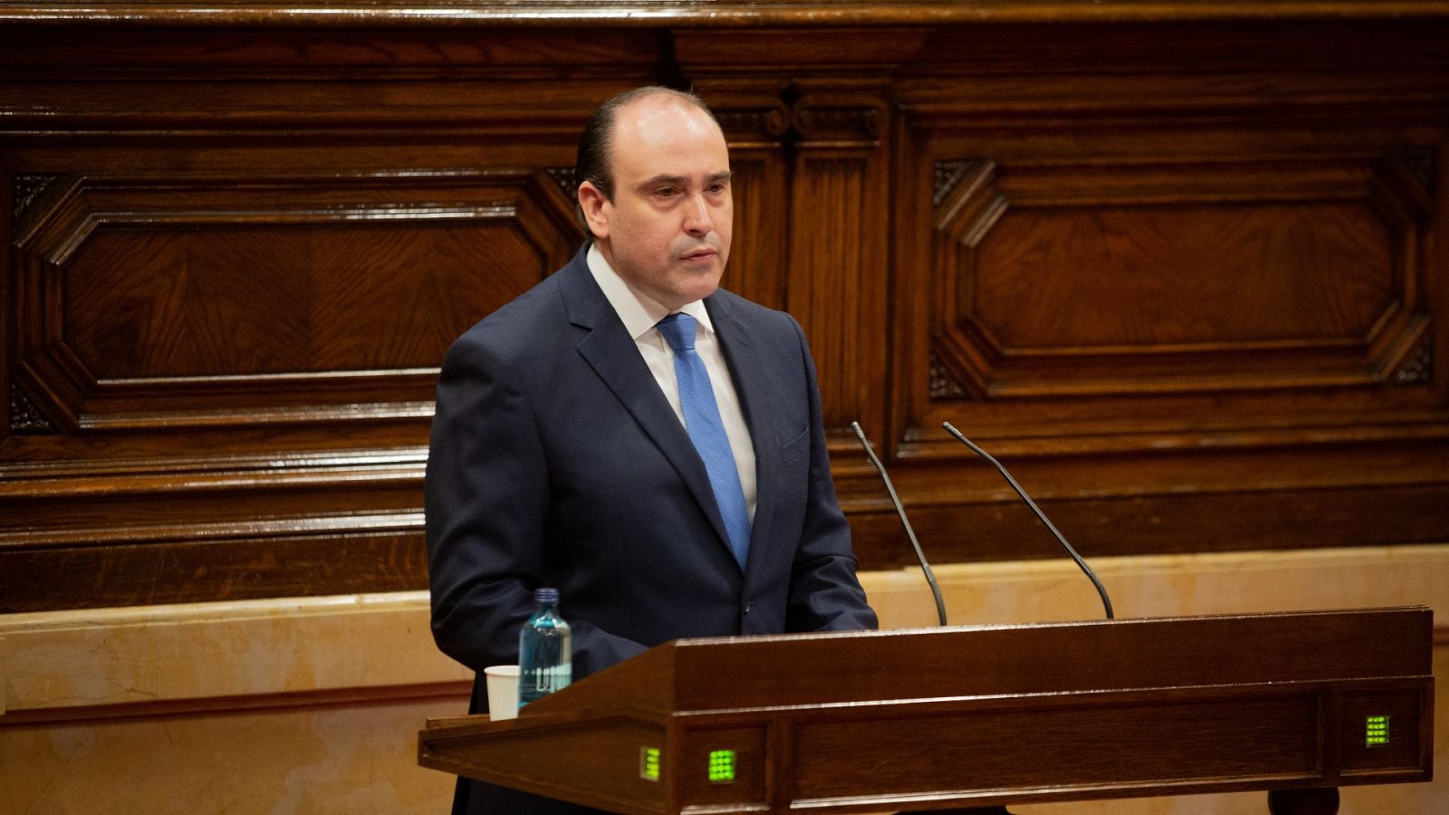 Daniel Serrano, durante una intervención en el Parlament catalán.