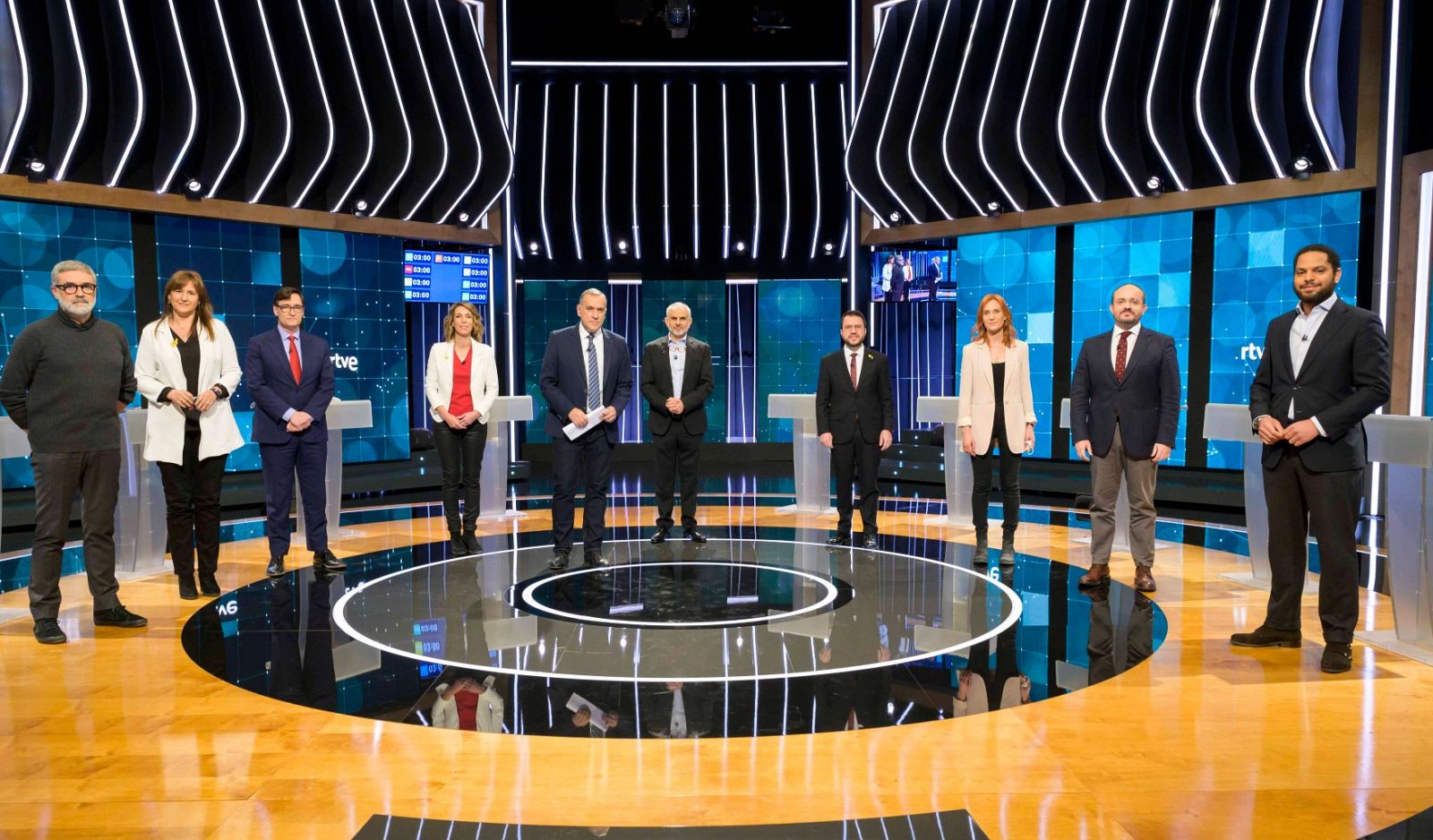 Imagen de los candidatos a las elecciones catalanas en el debate de RTVE.