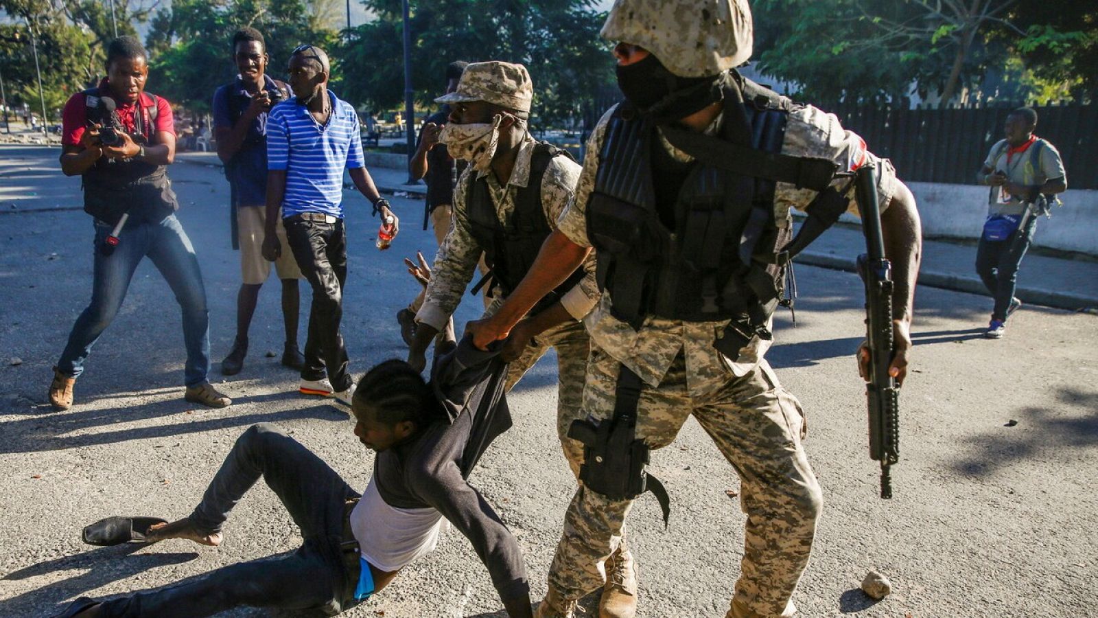 Detenciones durante una protesta contra el presidente Jovenel Moise en Puerto Príncipe (Haití)