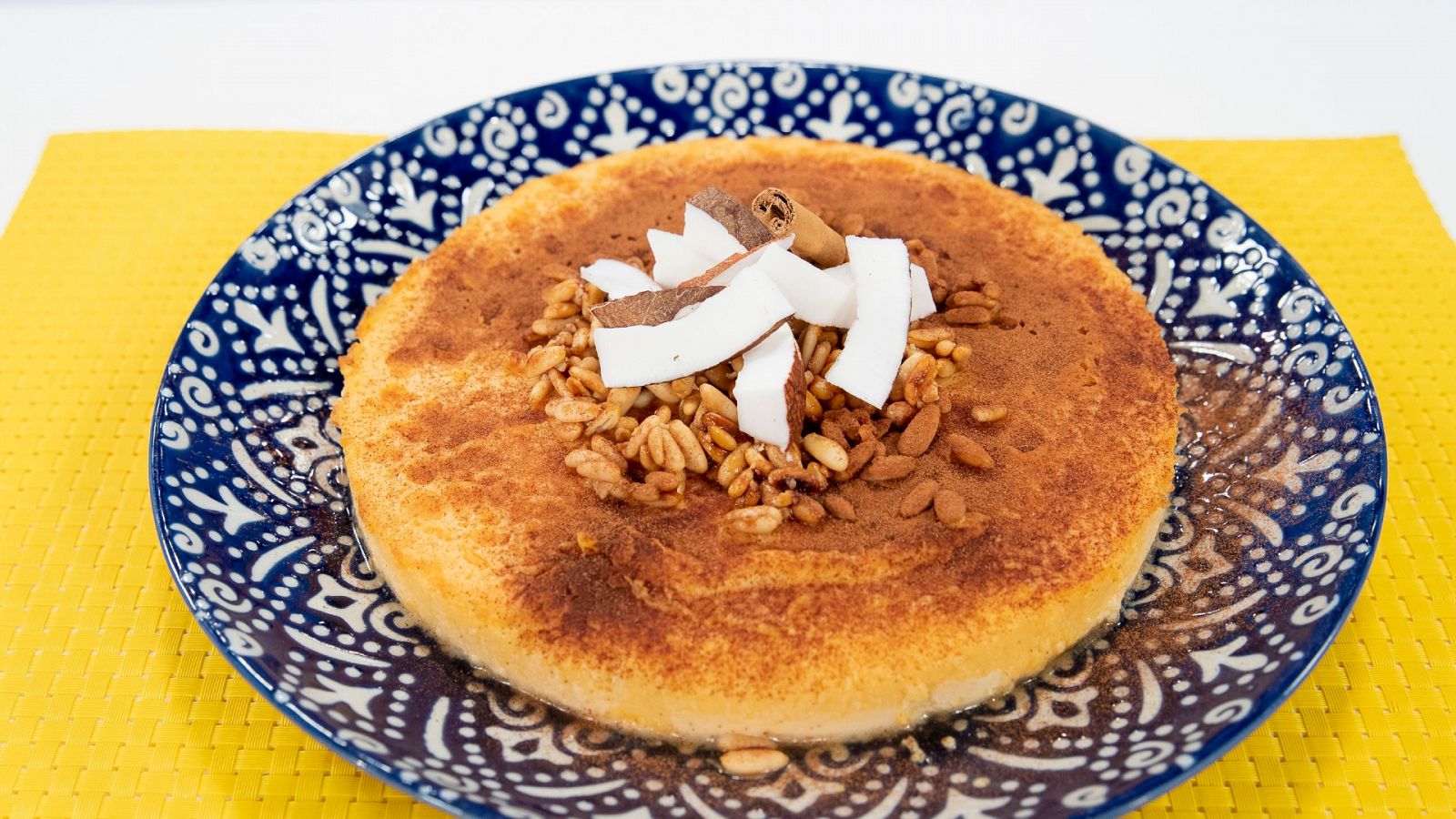 Flan de coco y calabaza con canela