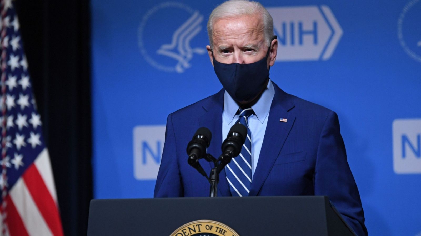 El presidente de Estados Unidos, Joe Biden, durante una rueda de prensa sobre el coronaviris el jueves 11 de febrero de 2021 en Bethesda, Maryland.