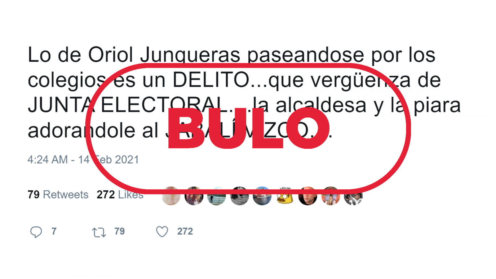 Captura de bulo en Twitter