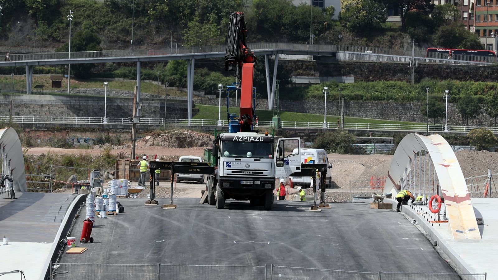 Obras del puente San Ignacio en Bilbao