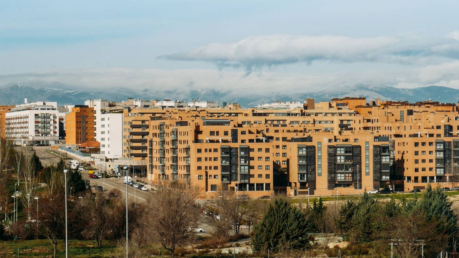 Vista de un barrio residencial en Madrid