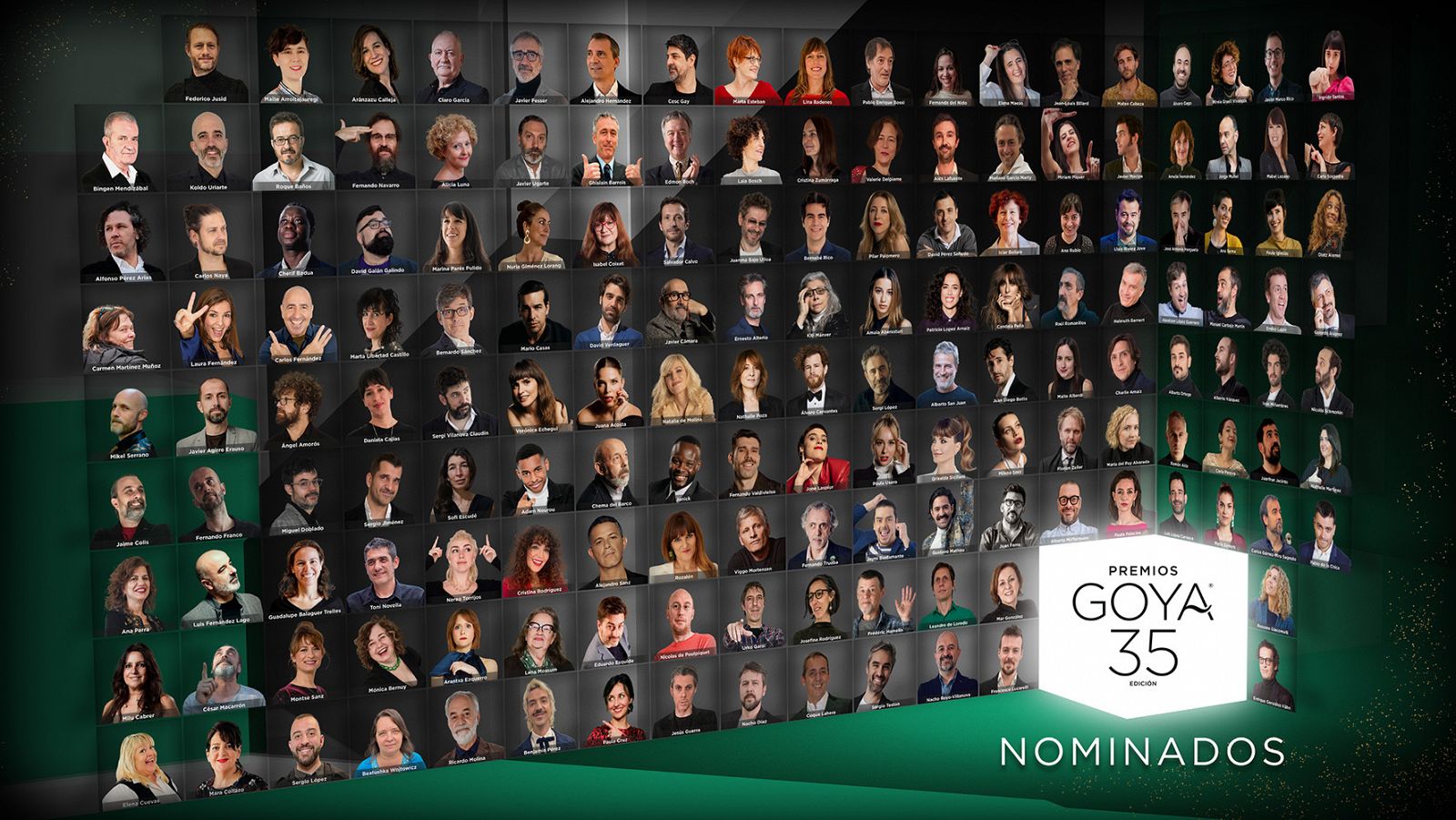 Fotomontaje de los nominados a la 35ª edición de los Premios Goya