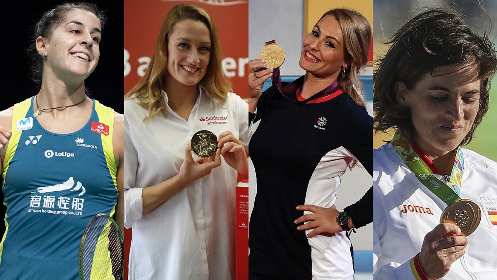 Carolina Marín, Mireia Belmonte, Lydia Valentín y Maialen Chourraut, campeonas olímpicas en sus disciplinas.
