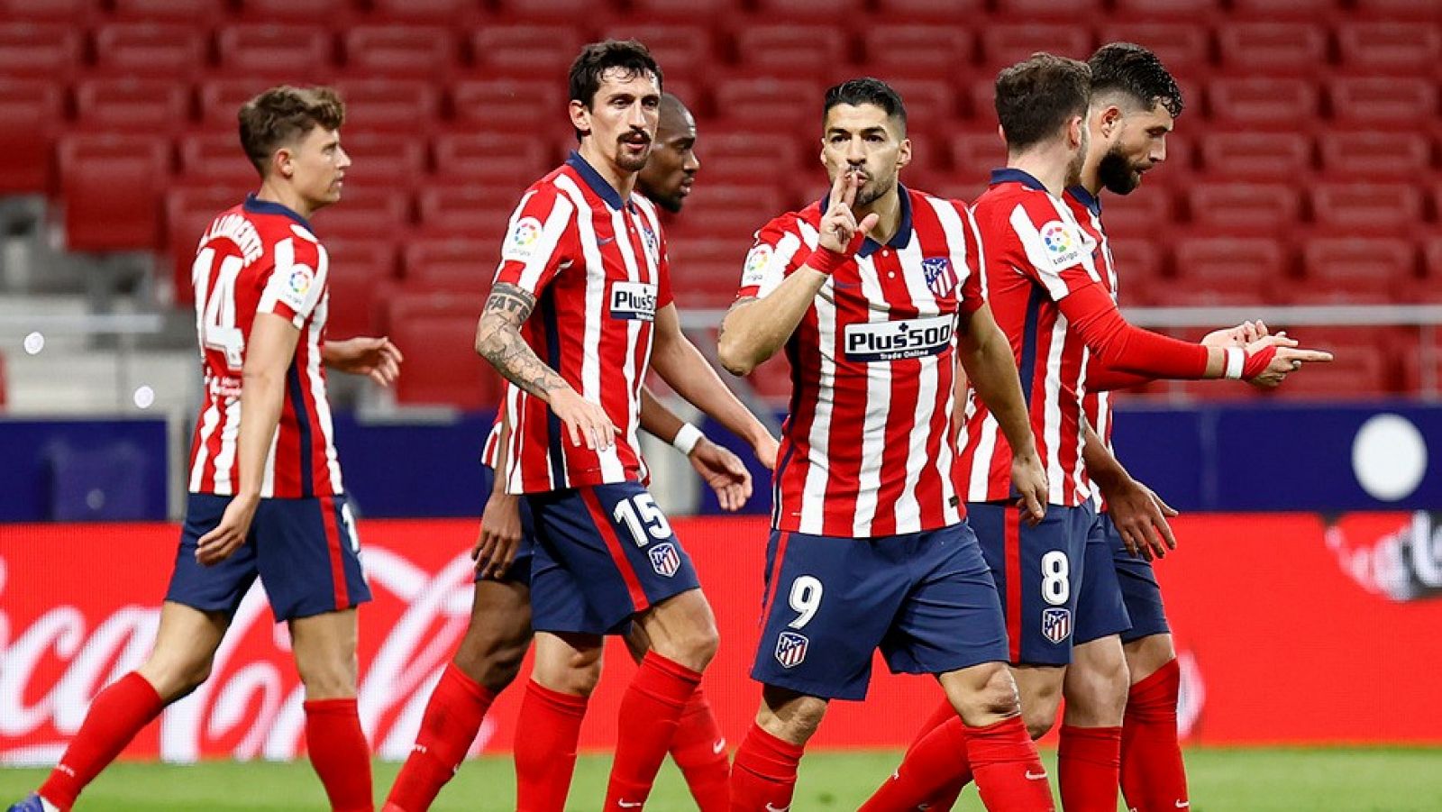 Suárez celebra un gol del Atlético