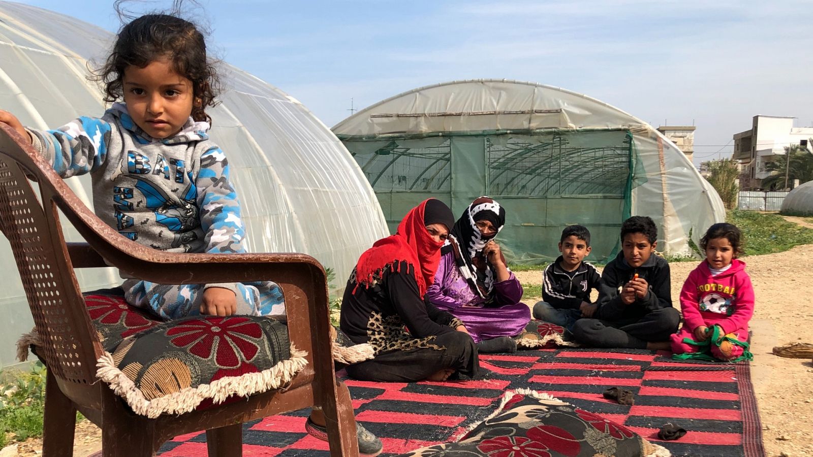 Familia de refugiados sirios en Trípoli, Líbano