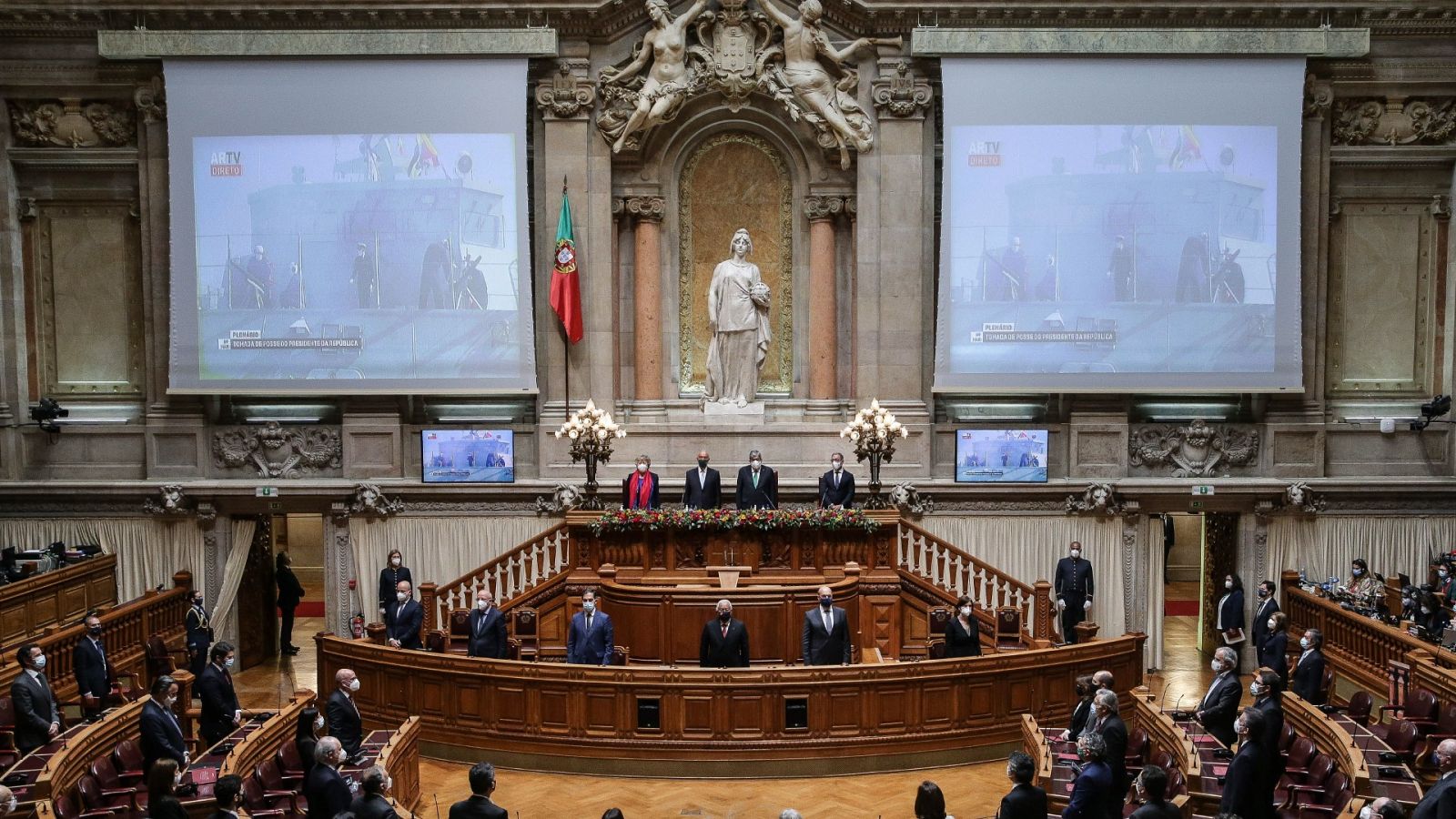 Ceremonia de investidura de Marcelo Rebelo de Sousa para un segundo mandato como presidente portugués en el Parlamento portugués en Lisboa, Portugal, 09 de marzo de 2021