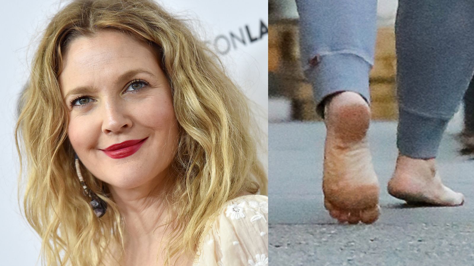 Drew Barrymore, descalza en Nueva York