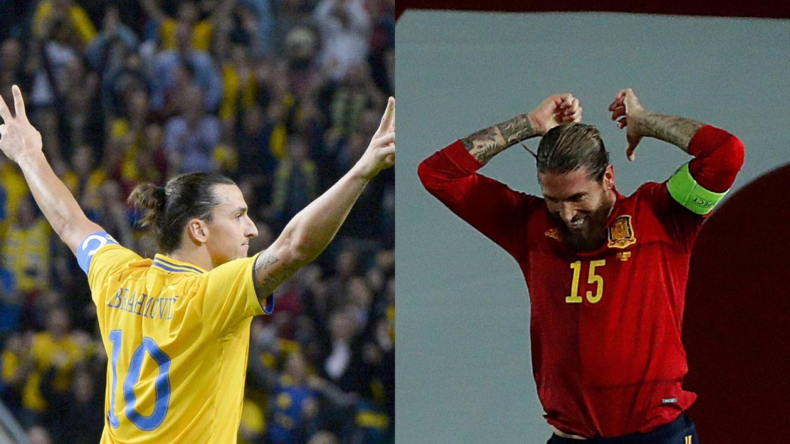 Zlatan Ibrahimovic y Sergio Ramos, los capitanes de Suecia y España.