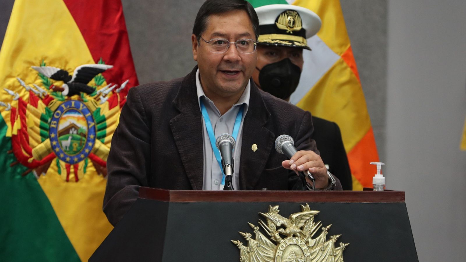 El presidente de Bolivia, Luis Arce, durante un acto en La Paz el 18 de marzo de 2021.