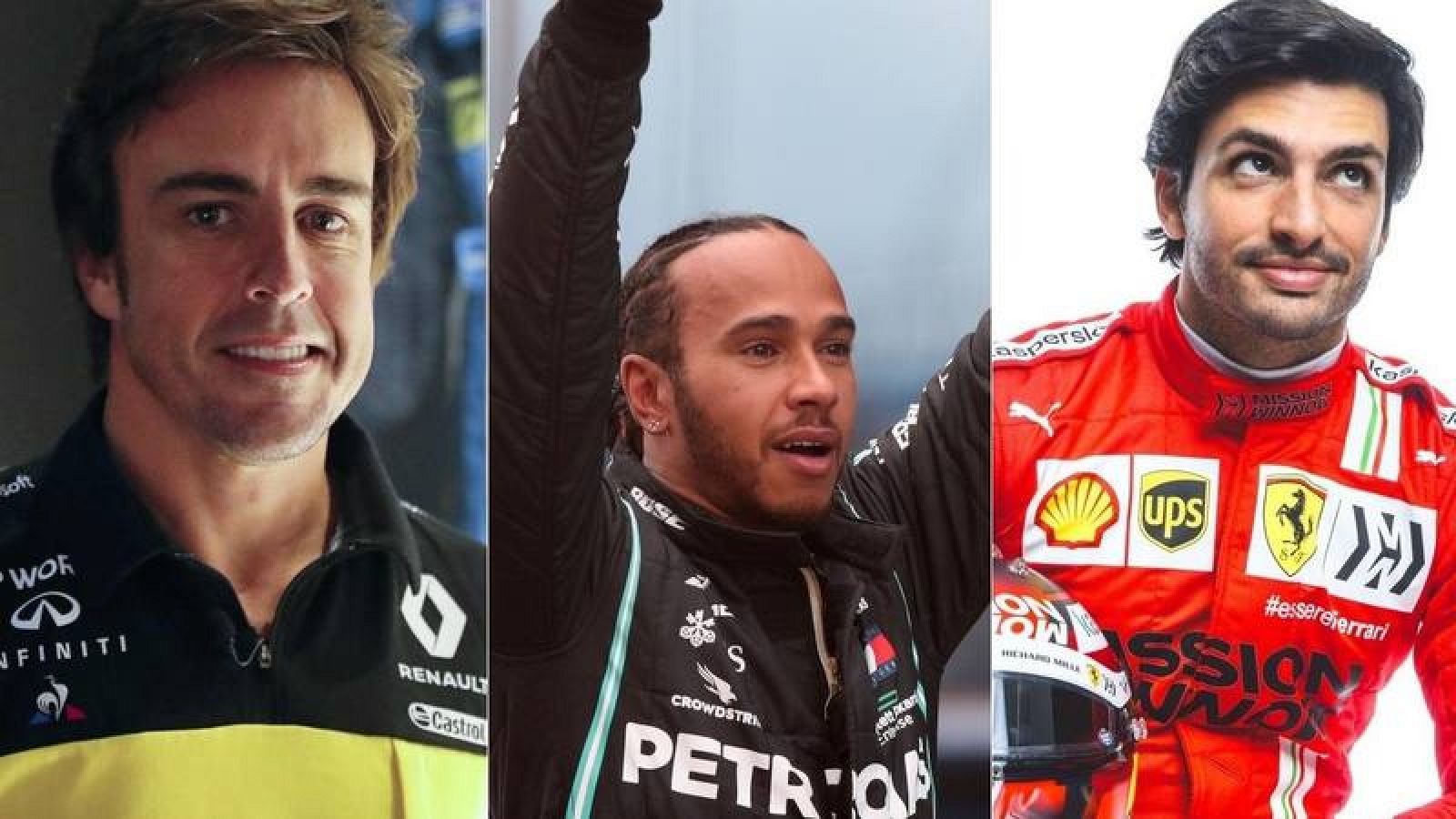 Fernando Alonso, Lewis Hamilton y Carlos Sainz, estrellas del Mundial de F1 2021.
