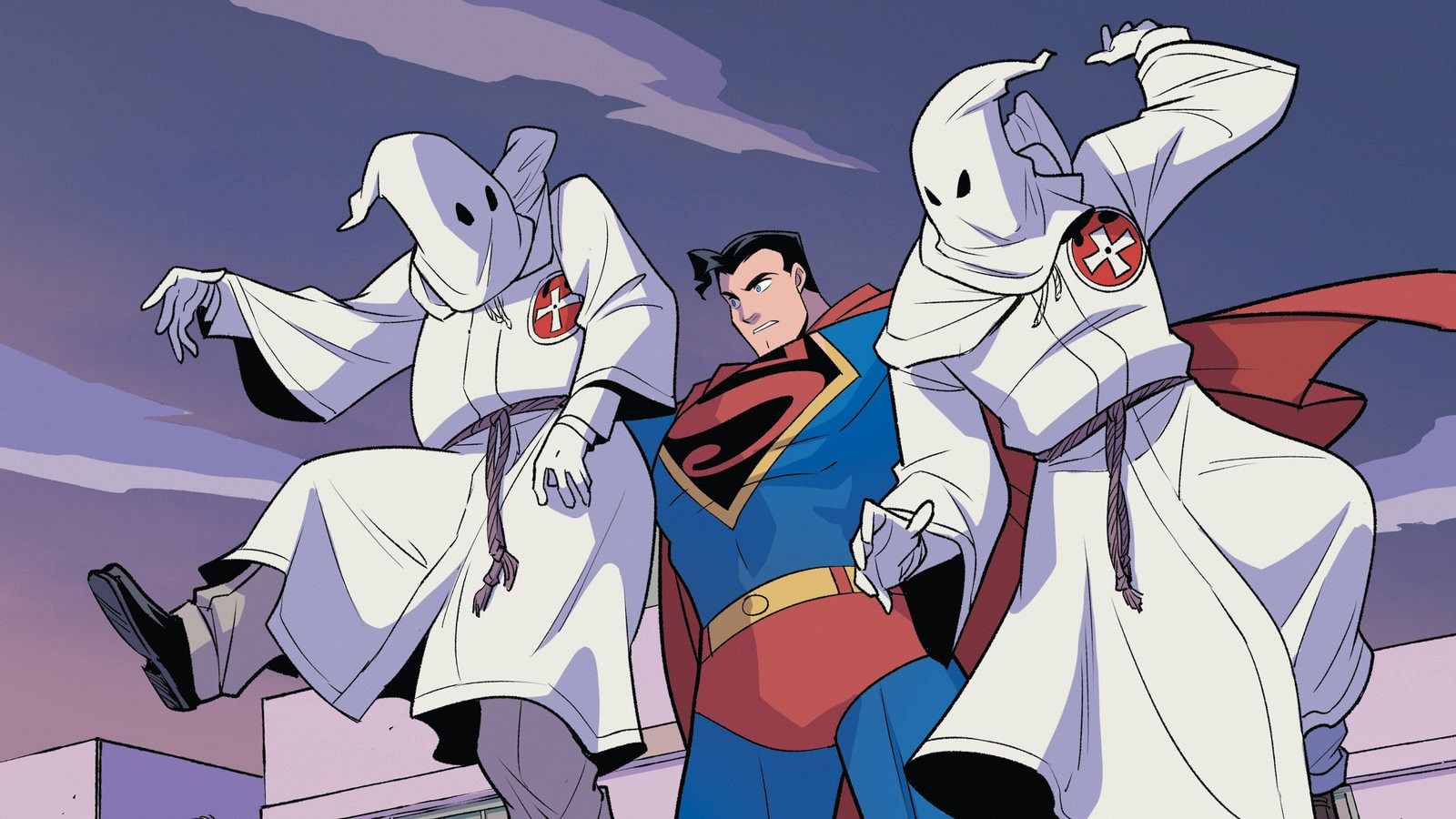 Viñeta de 'Superman contra el Klan'