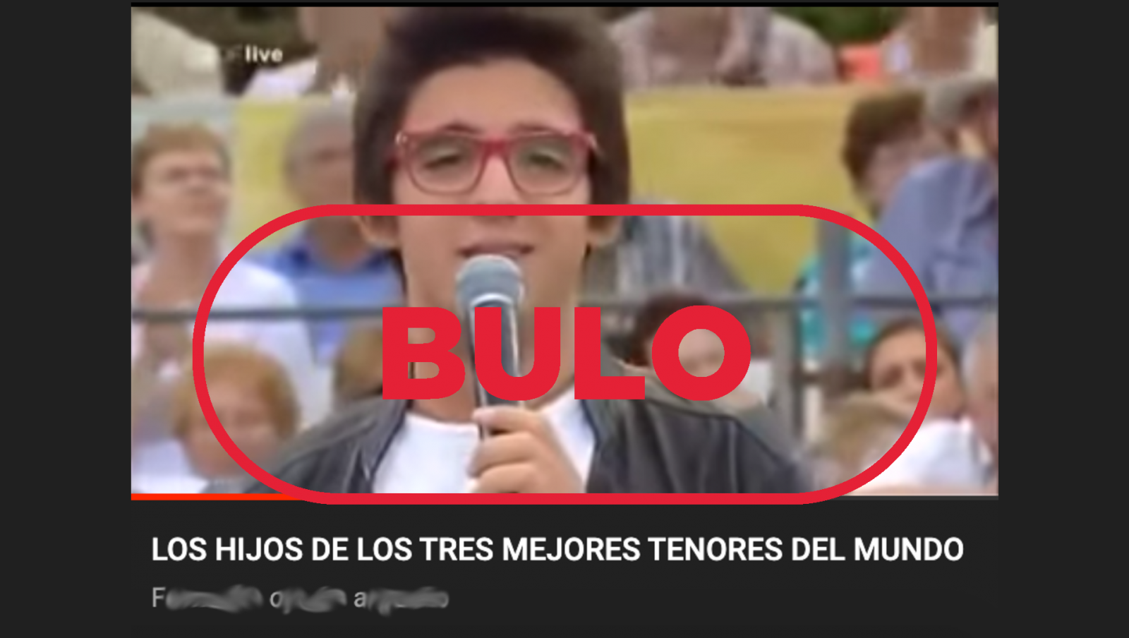 Vídeo falaz en la plataforma YouTube en español