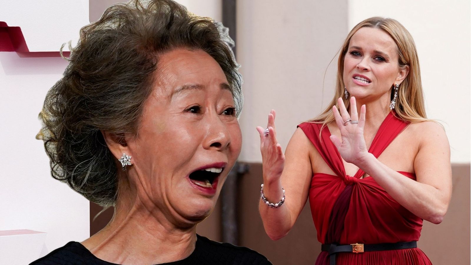 Youn Yuh-Jung y Reese Witherspoon en los Oscars 2021