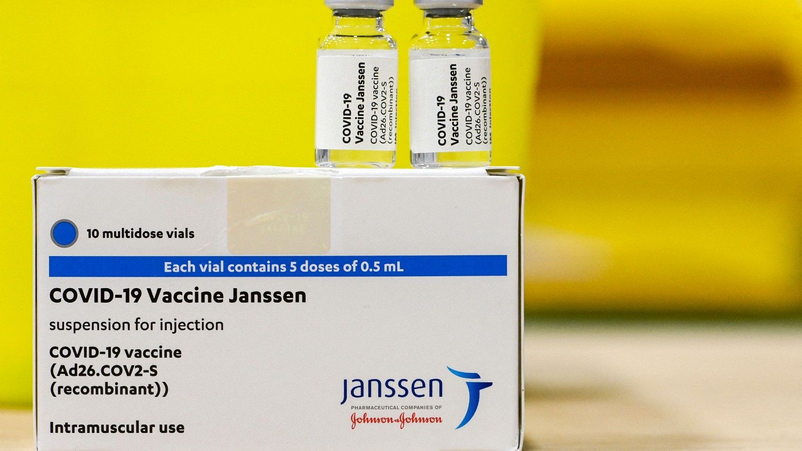 Viales de la vacuna monodosis de Janssen contra el coranavirus