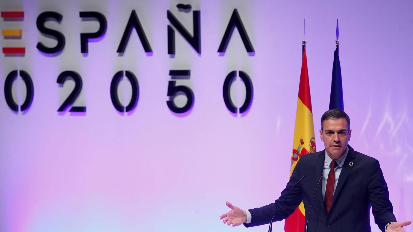 El presidente del Gobierno, Pedro Sánchez, durante la presentación del proyecto 'España 2050'