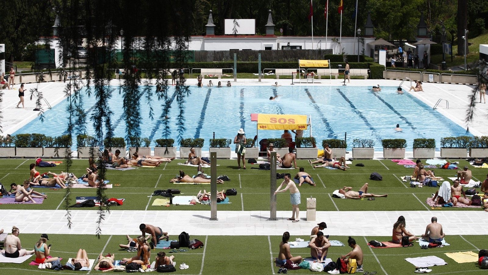 Vista de la piscina municipal de la Casa de Campo, en Madrid.