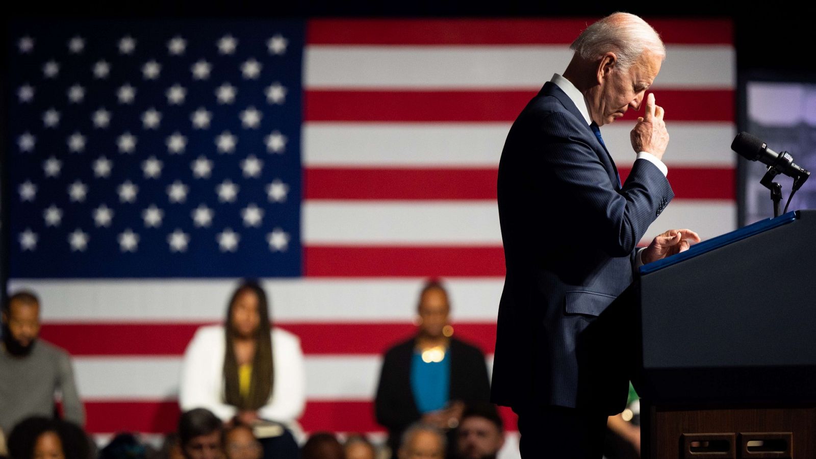 Joe Biden durante su discurso en Tulsa