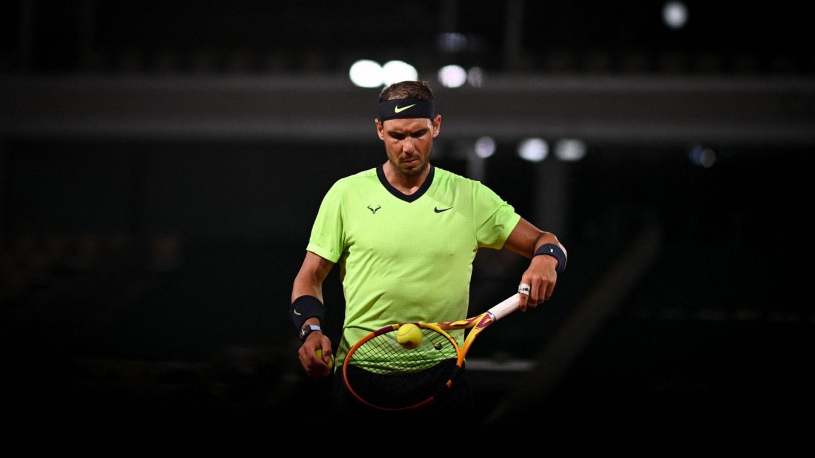 Una imagen de Rafa Nadal durante su partido contra Richard Gasquet el 3 de junio de 2012 en el torneo Roland Garros, Francia.