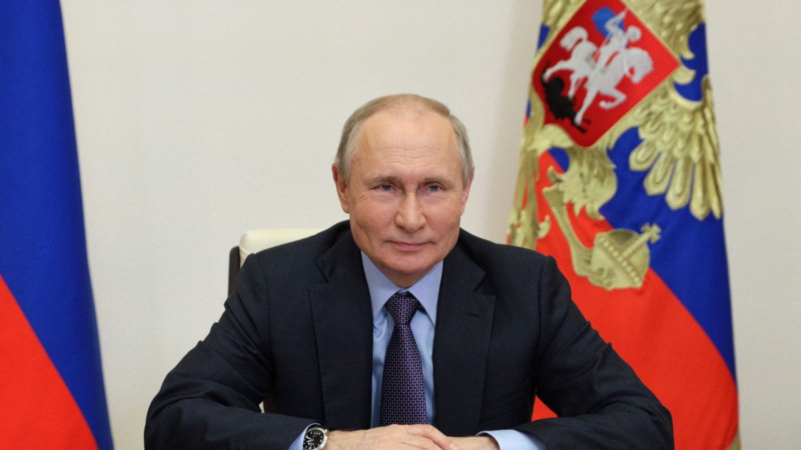 Una imagen del presidente de Rusia, Vladimir Putin, durante una videoconferencia el 9 de junio de 2021.