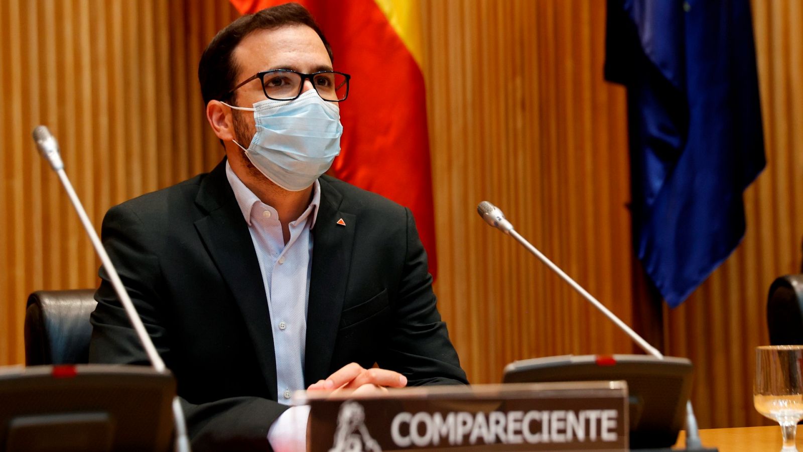 El ministro de Consumo, Alberto Garzón, en la comparecencia ante la Comisión de Sanidad y Consumo del Congreso.